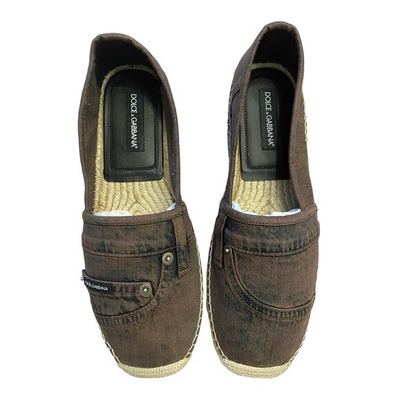 DOLCE & GABBANA Mens Luxury Espadrilles Flats Slip On Denim Logo Size 44/ US 11 main image 16